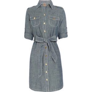 Tory Burch Brigitte cotton-chambray shirt dress. Gently worn a few times.